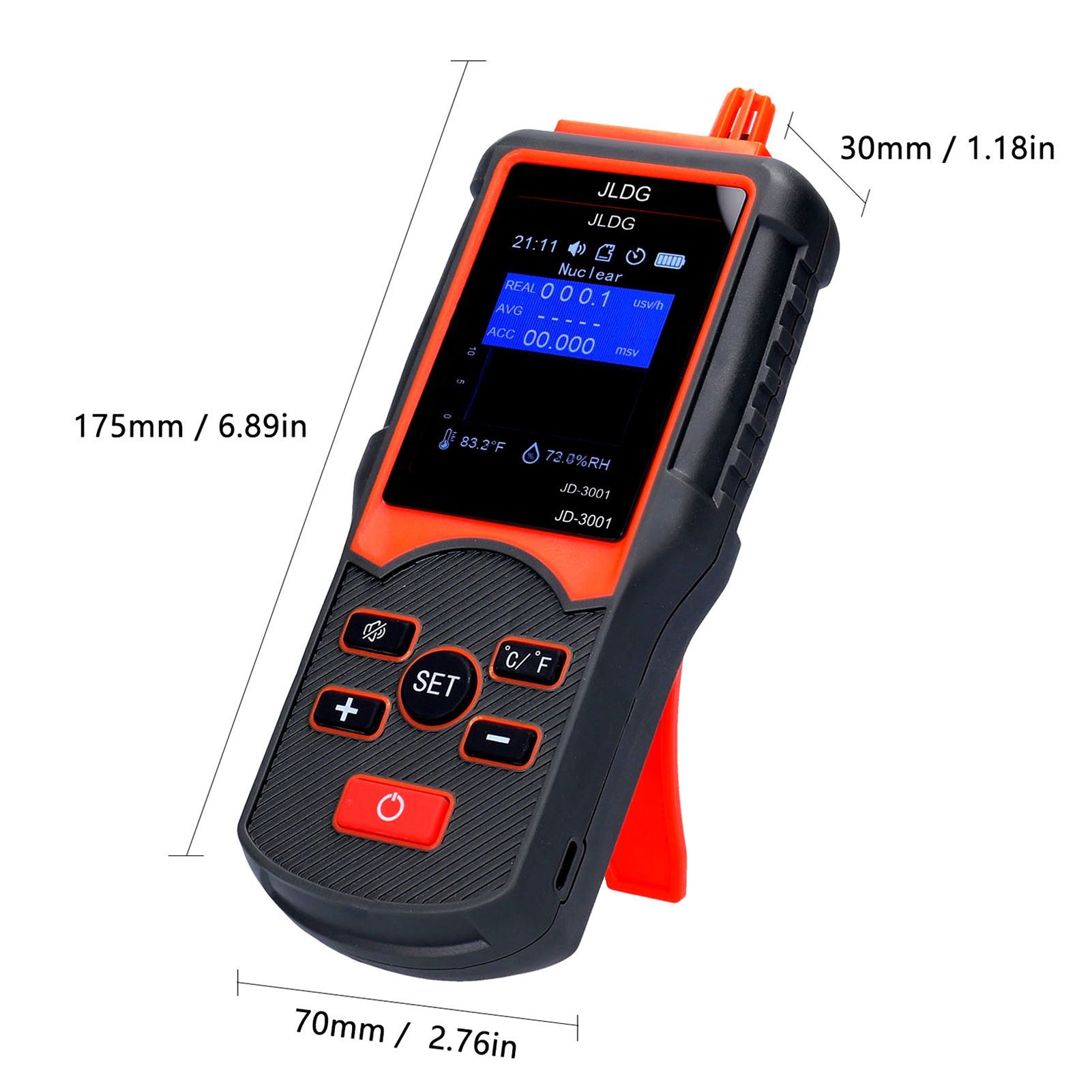 Portable Nuclear Radiation Detector Electromagnetic Radiation Tester Geiger Counter Rechargeable Digital Tester