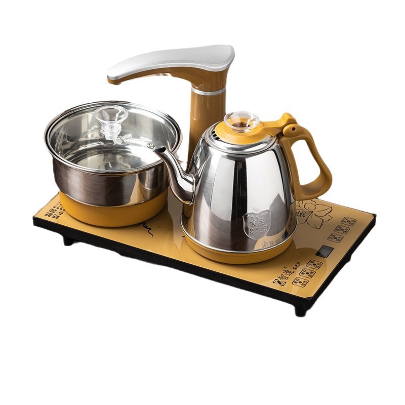 Fully Automatic Water Supply Electric Water Boiling Teapot Set Smart Tea Making Electromagnetic Tea Stove Three-In-One Kung Fu Tea Set for Home Use