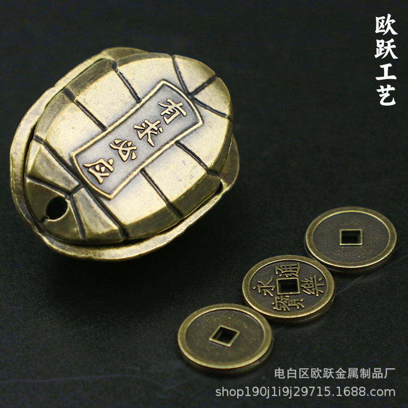 Turtle Shell Bagua Cultural and Creative Sancai Hand Pieces Decompression Toy Trendy National Style Six Yao Shake Hexagram Turtle Shell Ornaments Wholesale