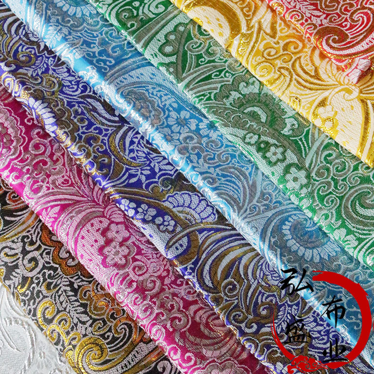 Ткань для древних костюмов, китайский стиль, брокадная ткань с золотой и серебряной проволокой, цветок лонгана от производителя
