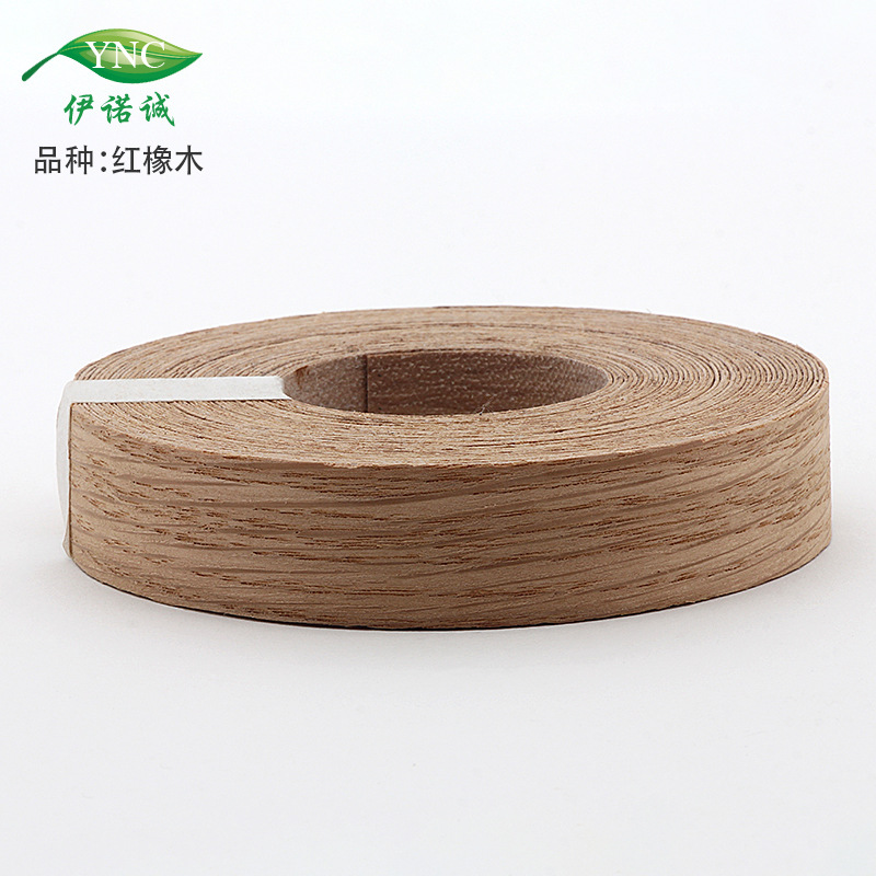 Factory wholesale straight grain red oak veneer decorative wall panel cabinet solid wood veneer waterproof moisture-proof adhesive edge band