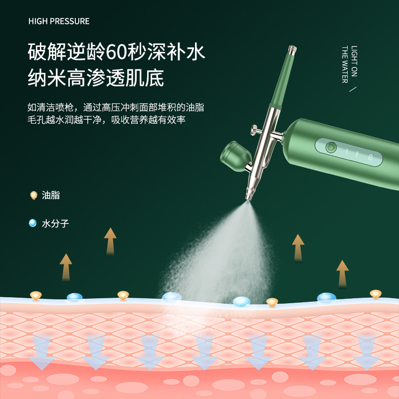 Hydrating Instrument Home Import Beauty Instrument Face Moisturizing Portable Humidifying Handheld Sprayer High Pressure Oxygen Infusion Instrument