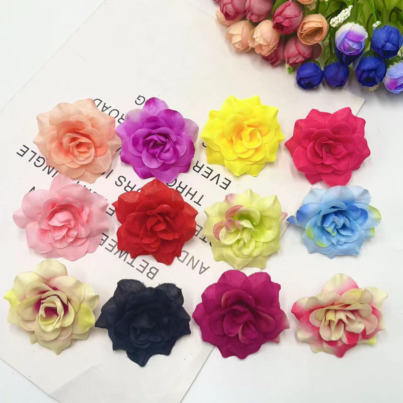 Симуляция 5.5 см острый маленький цветок китайской розы DIY рукоделие декор подарочной коробки искусственный цветок из шелка