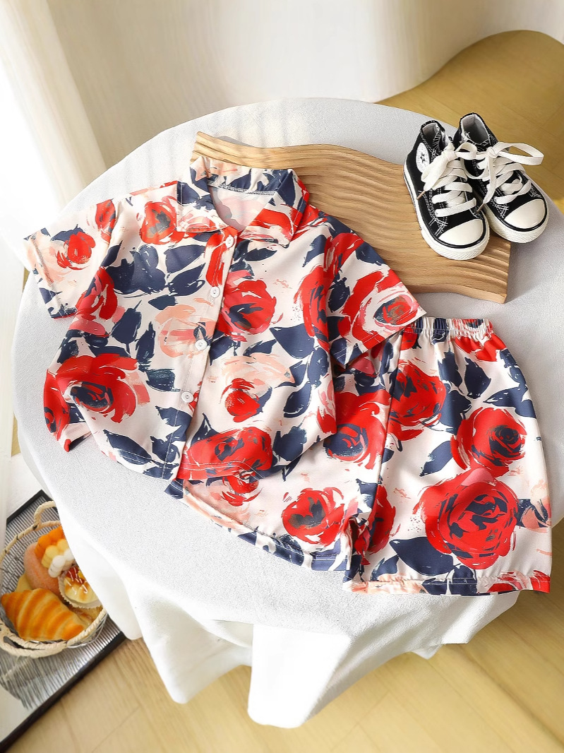 Children's summer suit boys summer baby short sleeve shorts children's T-shirt loose shirt tide children's clothing wholesale