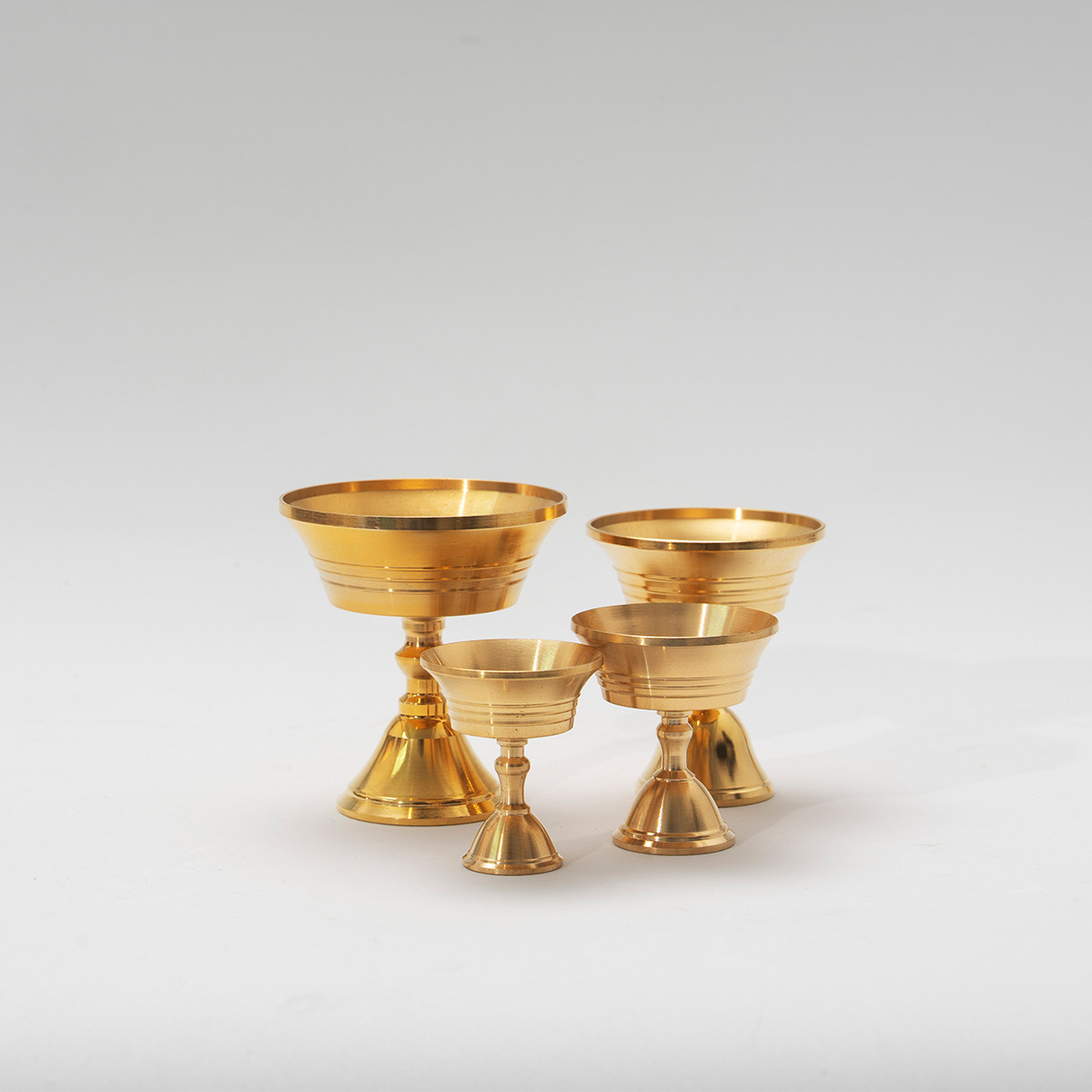 Pure Brass Butter Lamp Holder, Ever-Burning Lamp Holder, Candle Holder, Solid and Liquid Dual-Purpose Oil Cup, Tall Household Use for Buddha Worship