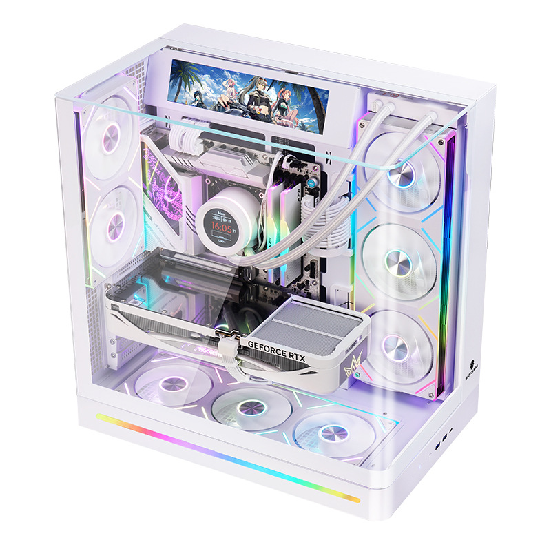 Wenjie Plus Standard E-Sports Sea View Room Internet Cafe Water-Cooled Game Case Panoramic Side-Transparent Desktop Computer Case