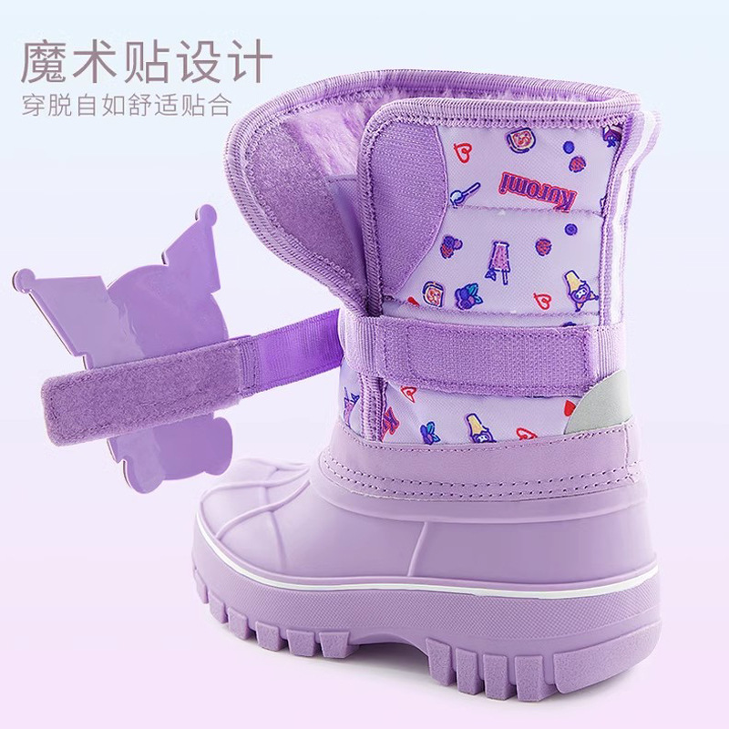 Sanrio new children's snow boots girls' waterproof non-slip thick warm rain boots children's all-match cotton boots wholesale