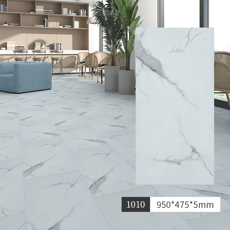 Spc Stone Plastic Lock Wood Floor Pure Color Cream Wabi-Sabi Style Household Micro-Cement Pvc Stone Crystal Snap-On Floor