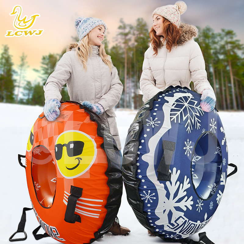 Manufacturer's Ready-Made Inflatable Ski Ring Pvc Thickeneded Cold-Resistant Belt Cloth Cover Drag Ring Winter Outdoor Snow Toy
