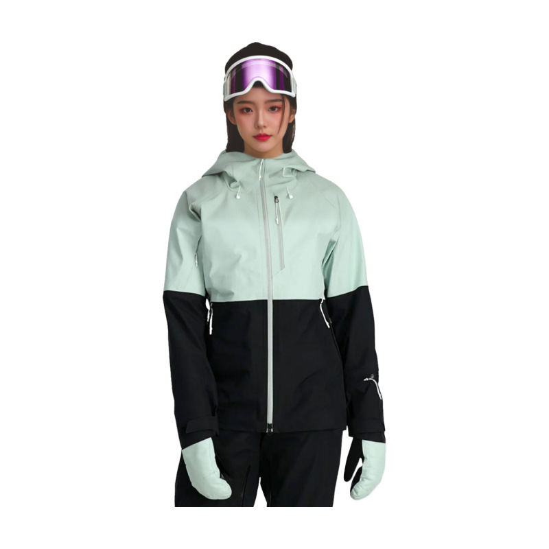 Куртка с капюшоном контрастного цвета, уличная сплошная стойка, спортивный костюм для лыжного спорта