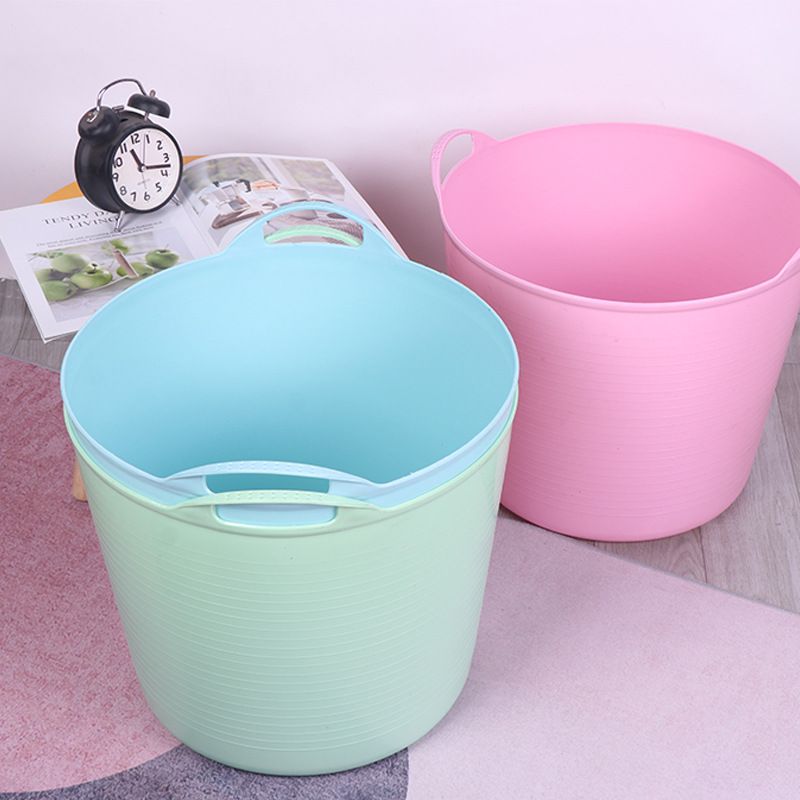 Children's bath bucket large plastic thickened portable baby bath bucket dirty clothes storage bucket baby bath bucket