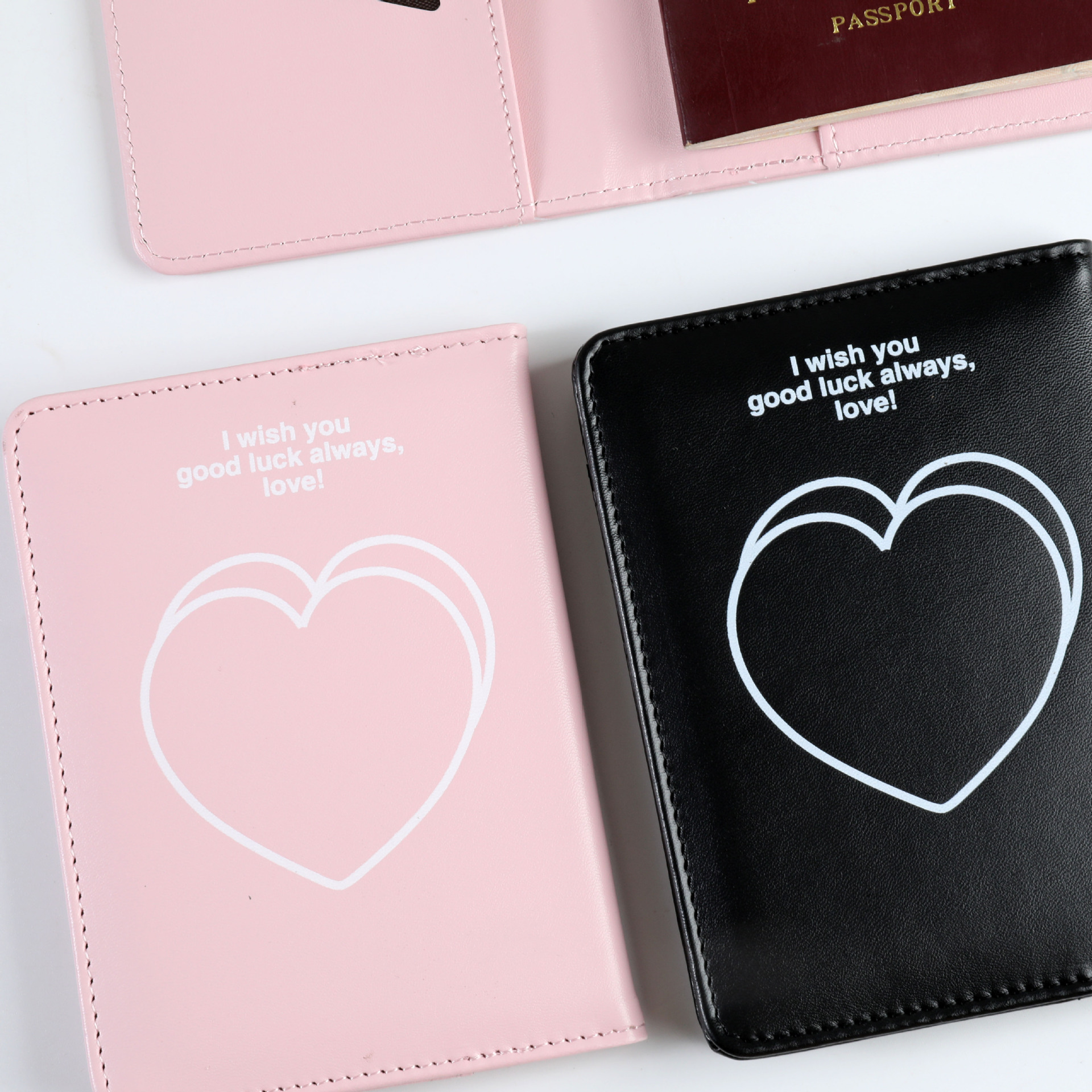 Wholesale Supply of Heart-Shaped Short Passport Holder Wallet Passport Passport Holder Document Bag Passport Book