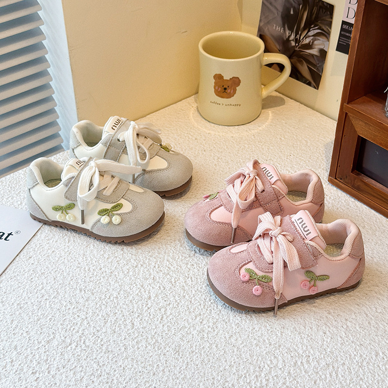 Girls' Sports Shoes, Fashionable Kidsren's Moral Training Shoes 2025 New Spring & Fall Soft-Soled Baby Girl's Casual Shoes, Kidsren's Sneakers