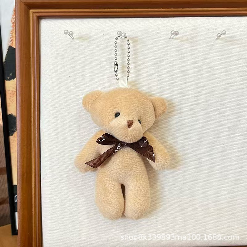 Bow Tie Bear Plush Toy Keychain Pendant One-Piece Bear Bouquet Bag Accessories Creative Doll Gift Wholesale