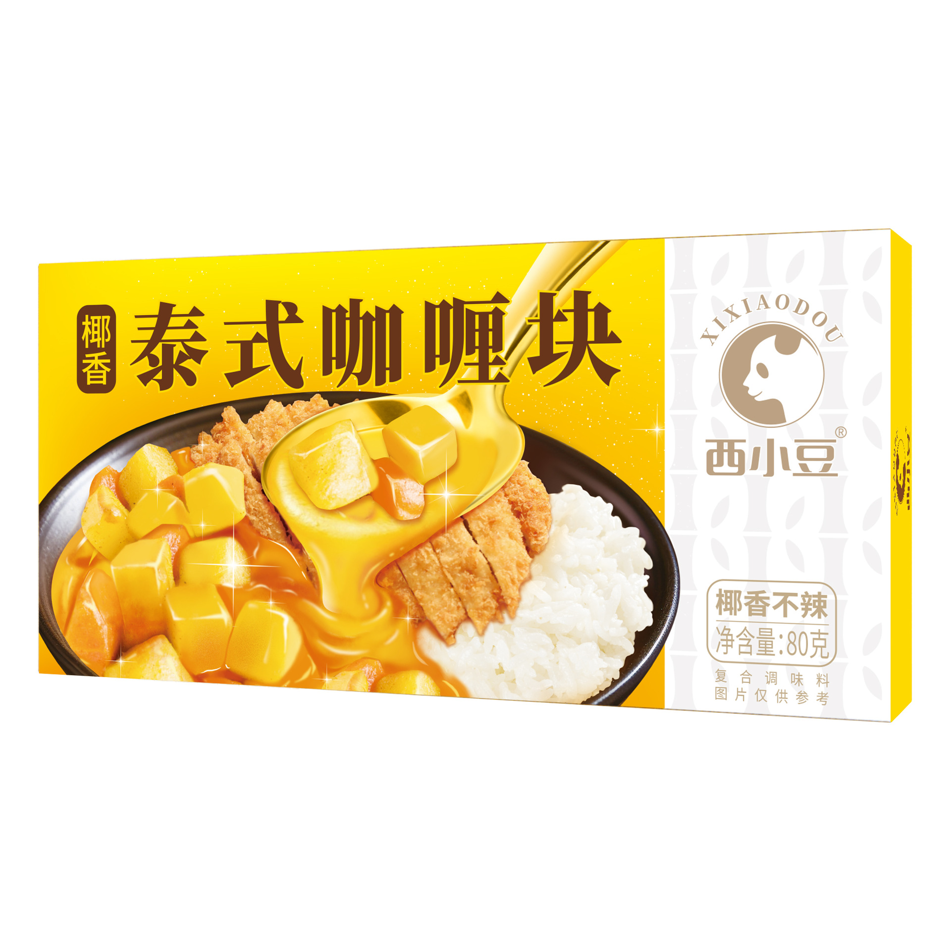 Western Adzuki Bean Thai Curry Block Coconut Flavor Not Spicy Thai Style Household Block Fish and Egg Curry Cooking Bag Commercial