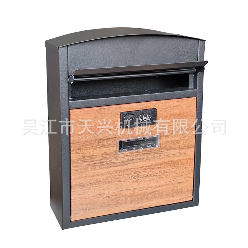 Factory Direct Sale Password Lock Letter Box Metal Mailbox Heat Transfer Wood Grain Letter Box Mailbox Tx0034Mi.M