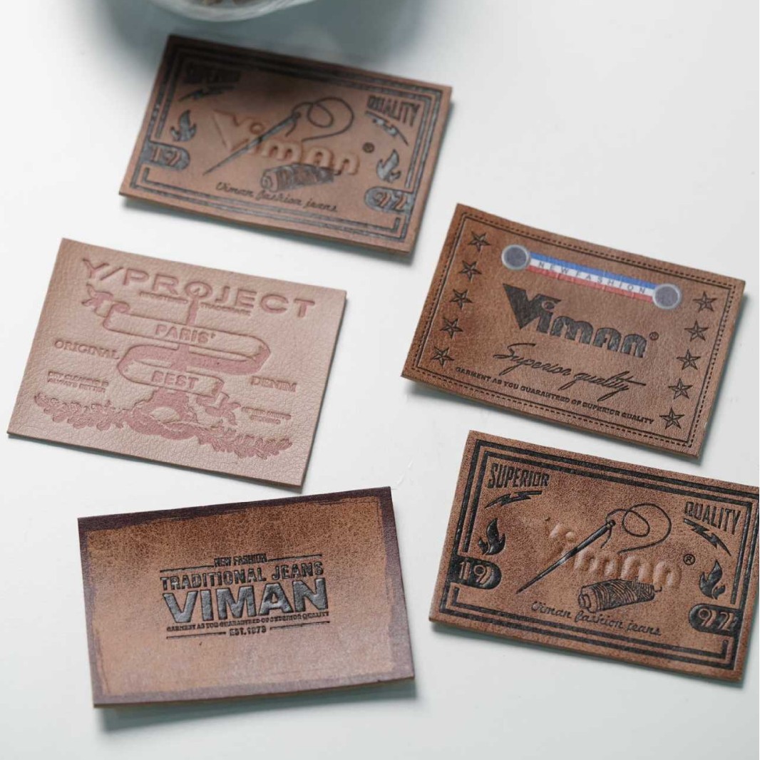 Кожаная этикетка с логотипом, меняющая цвет, для джинсов, декоративная заплатка