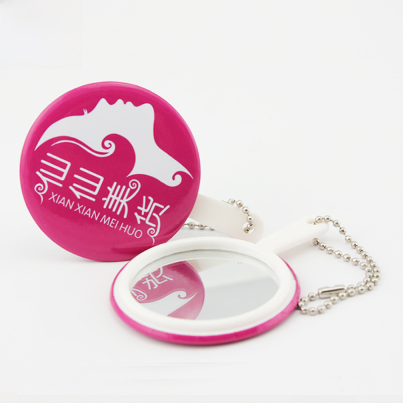 58MM handle mirror keychain badge consumables Korean mirror badge material practical small gift 100 sets
