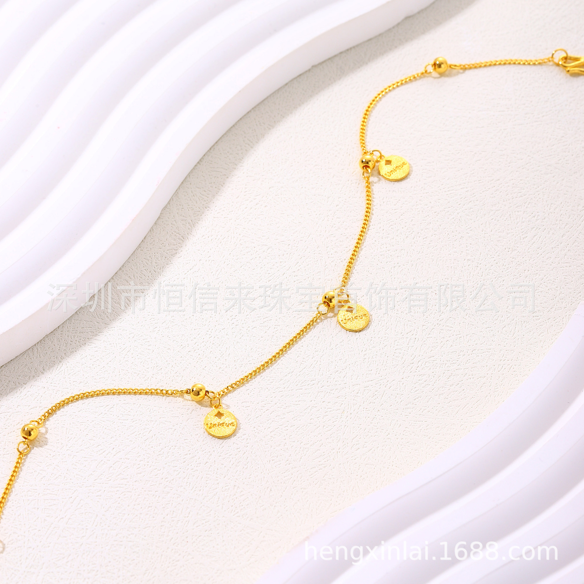 Seiko Gold Anklet Design and Manufacturing Pure Gold 999 Anklet Processing 24K Real Gold Anklet Design and Manufacturing