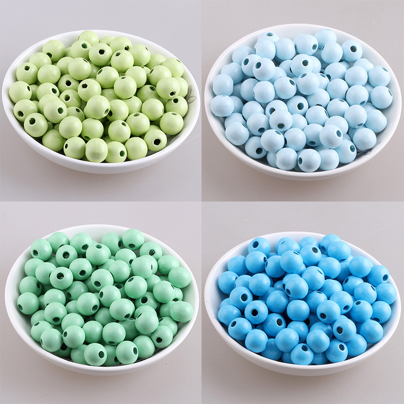 diy jewelry accessories color lotus Wood round beads candy color wood beads Macaron color wood beads Lotus wood beads wholesale