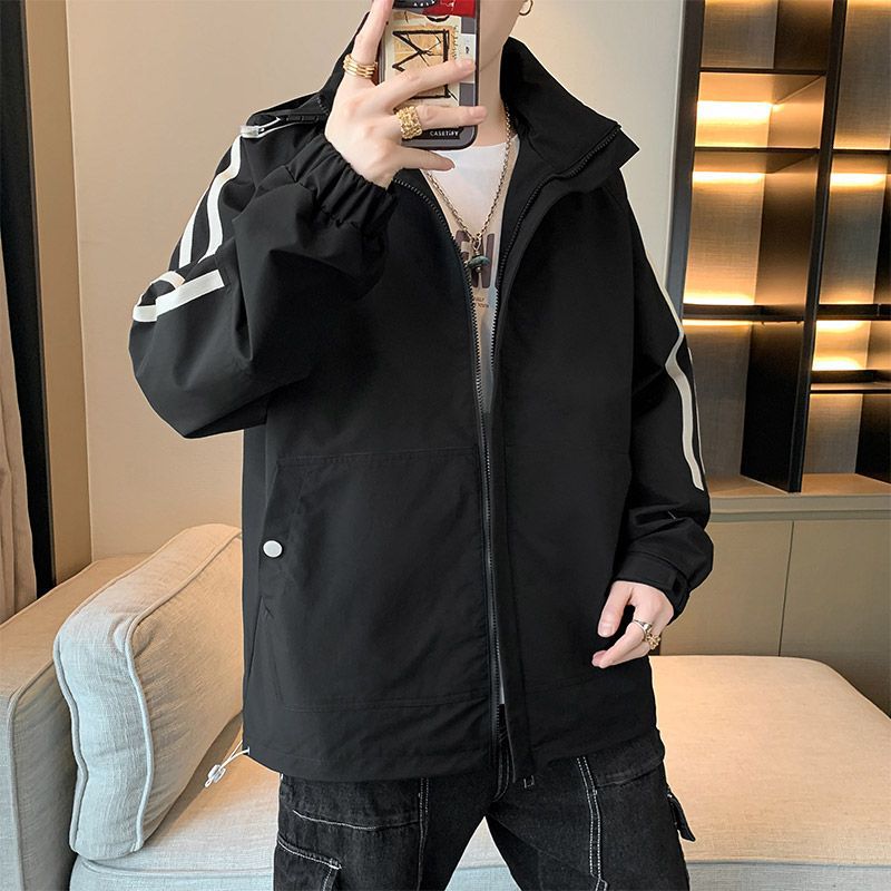 Hooded Plus-Size Jacket for Spring, Autumn, and Winter New Loose Jacket Trendy Youth Stylish Casual Workwear
