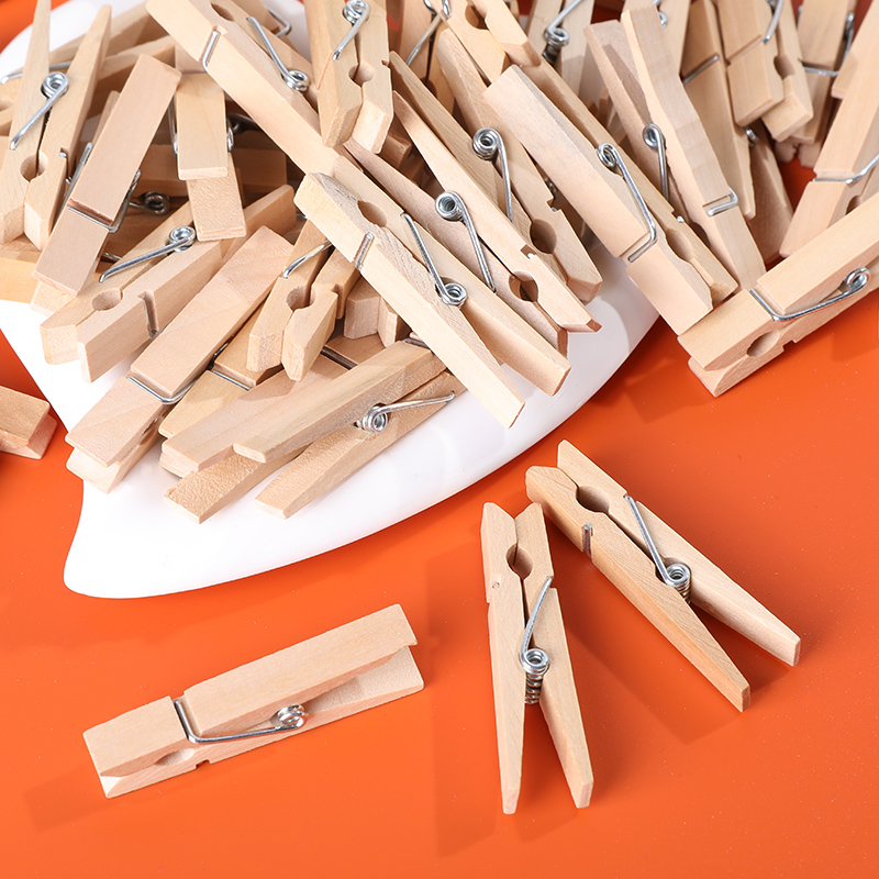 Wooden Color Small Wooden Clip DIY Photo Clip Wooden Clip Fixed Clip Solid Wood Craft Clothing Decoration Display Clip