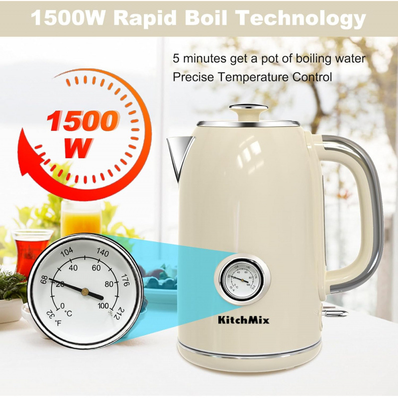 High-End Classical Lacquered Electric Kettle 2L for Export