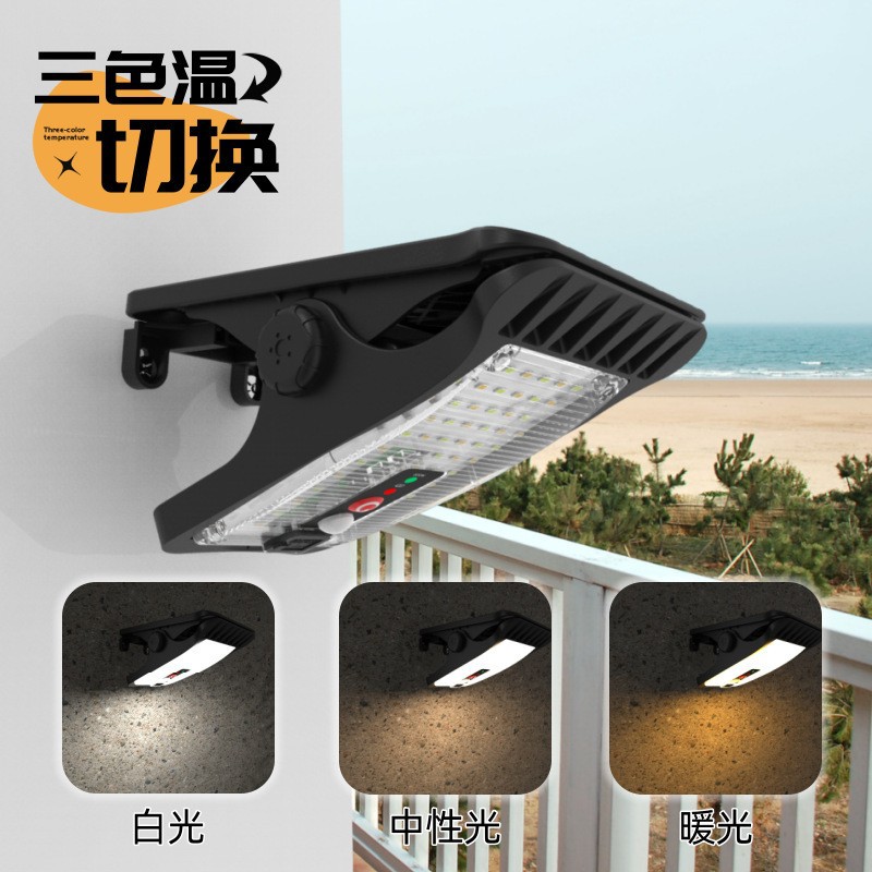 Customized Solar Courtyard Lighting Outdoor Garden Terrace Atmosphere Light Punch-Free with Induction Camping Clip Light