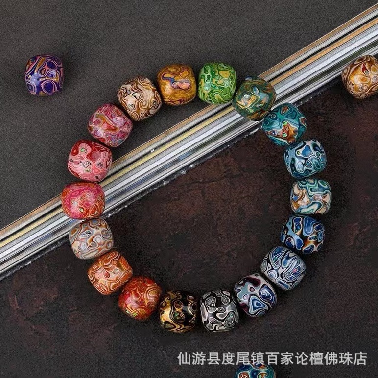 Wholesale Lacquer Beads 7X8Mm Old-Style Barrel Beads Bracelet Buddhist Beads Loose Beads Single Multi-Bead DIY Bead Accessories for Jewelry and Crafts