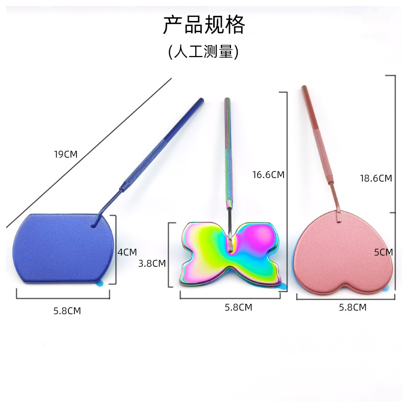 Cross-border e-commerce beauty makeup stainless steel anti-fog grafting eyelash mirror beauty auxiliary eyelash beauty tool eyebrow clip mirror