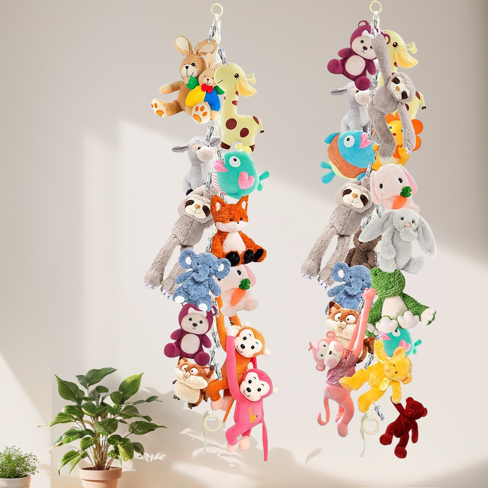 Cross-Border Hot Selling Punch-Free Plush Toy Storage Lanyard Amazon Hot Selling Multi-Clip Display Lanyard