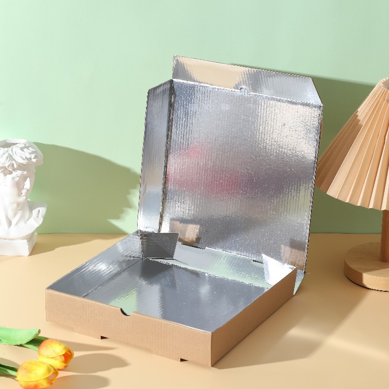 Pizza Box Disposable 7 8 9 10 12inch Aluminum Film Thermal Insulation Commercial Aluminum Foil Pizza Packaging Box