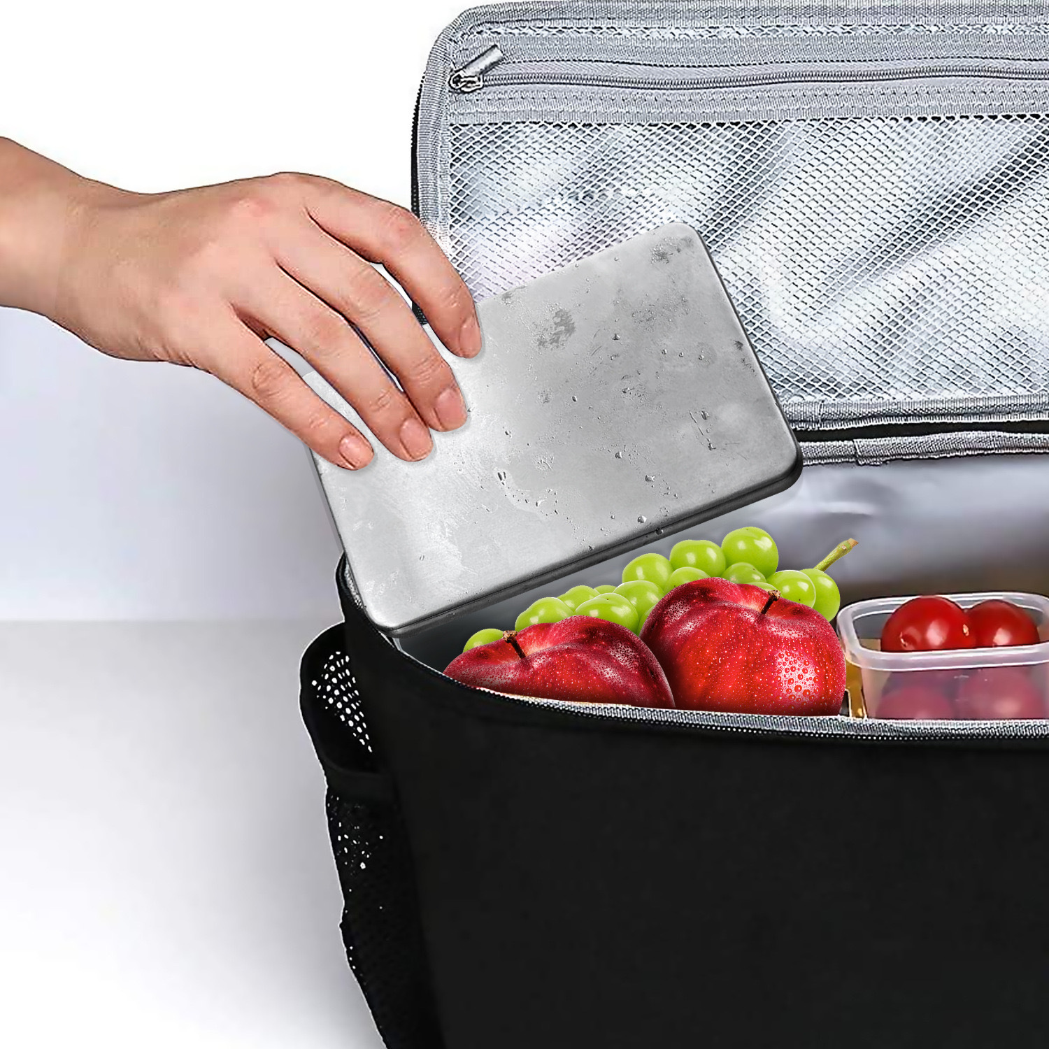 Cross-Border 304 Stainless Steel Ice Tray Lunch Box Insulation Bag with Frozen Preservation Non-Leakage Ice Tray Ice Box Preservation Tray