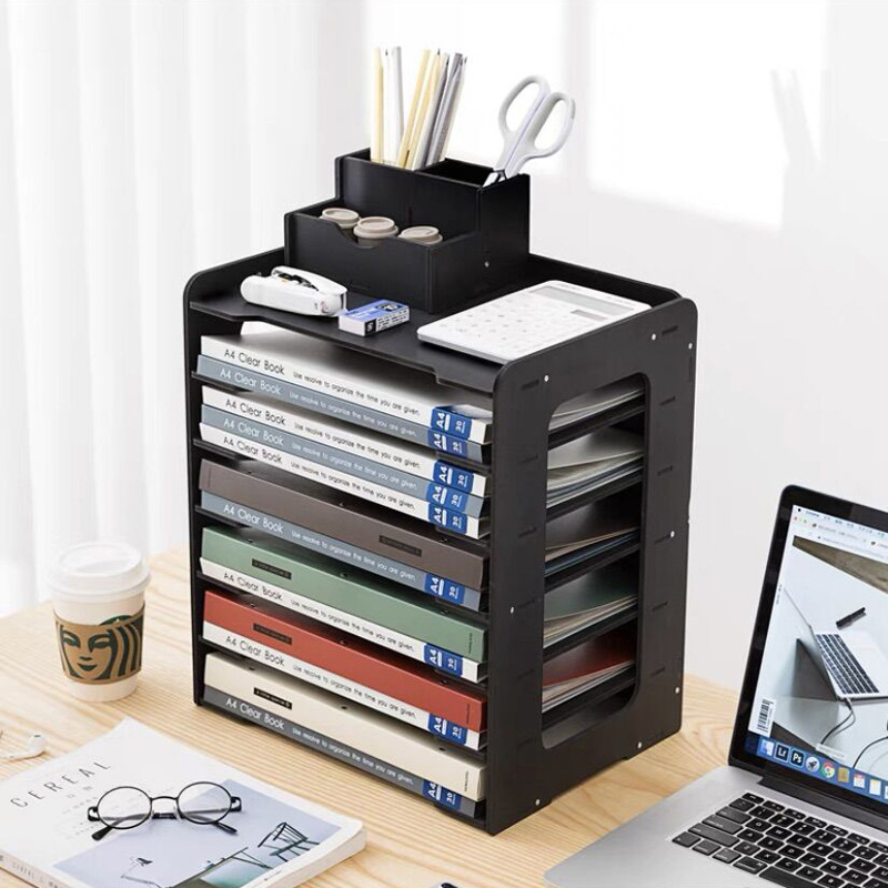 Simple Office Desktop File Rack Storage Rack Office Desk Folder Storage Box File Box Book Stand Data Rack