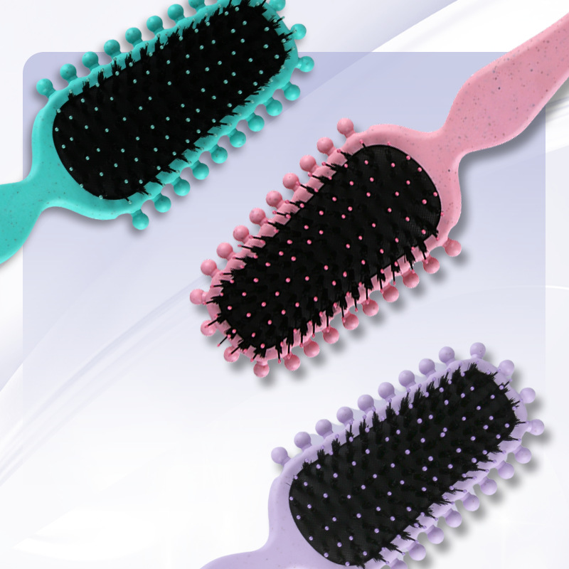 Wheat Straw Fluffy Massage Comb, Hair Styling Comb, Smoothing Hair Cushion Comb, Cross-Border Bounce Comb, Versatile