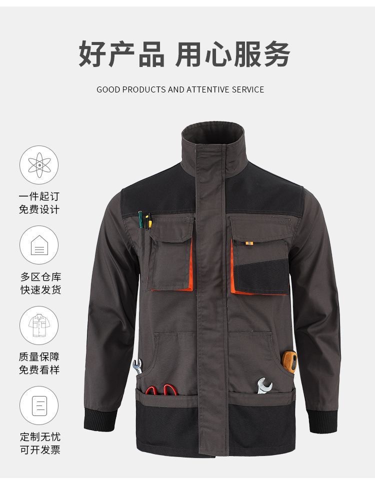 Cross-Border Three-Dimensional Large-Pocket Workwear Labor Protection Suit with Printed European and American Style Multi-Pocket Durable Workwear