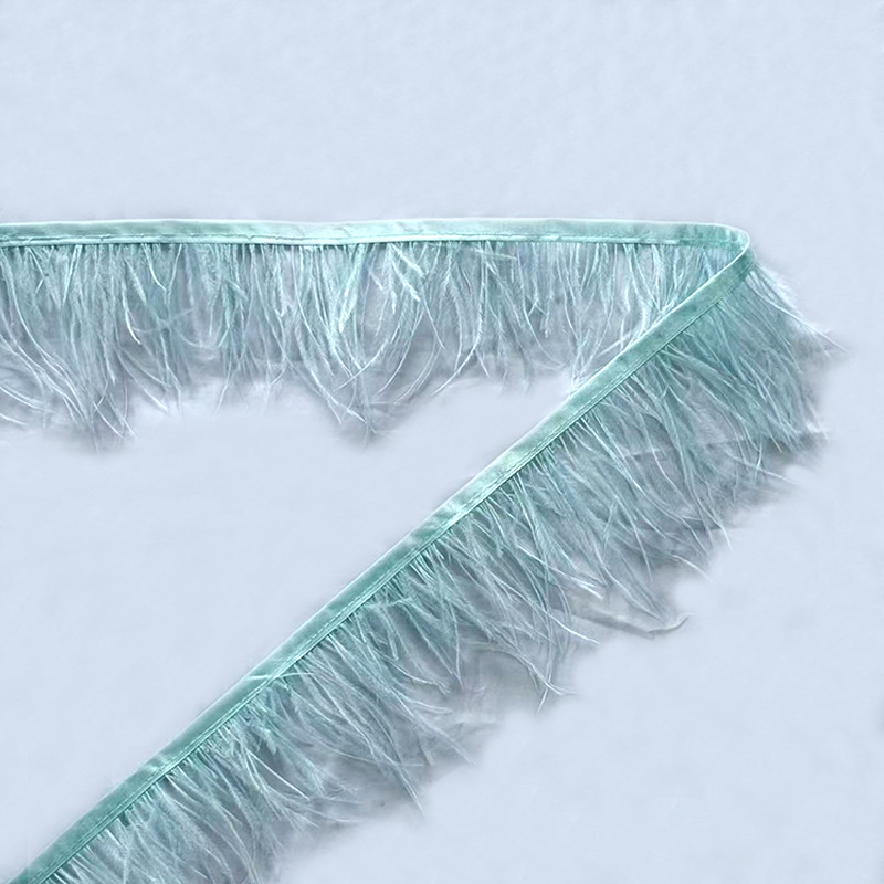 In Stock 7-9cm Ostrich Feather Trim Colorful Ostrich Feathers Dress Performance Accessories DIY Decorative Feather Trim