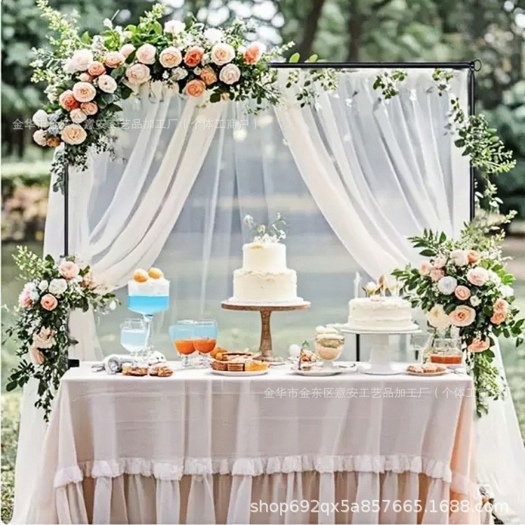 Cross-Border Wedding Tabletop Balloon Arch Flower Stand Bracket Birthday Party Decoration Arrangement Background Adjustable Iron Art