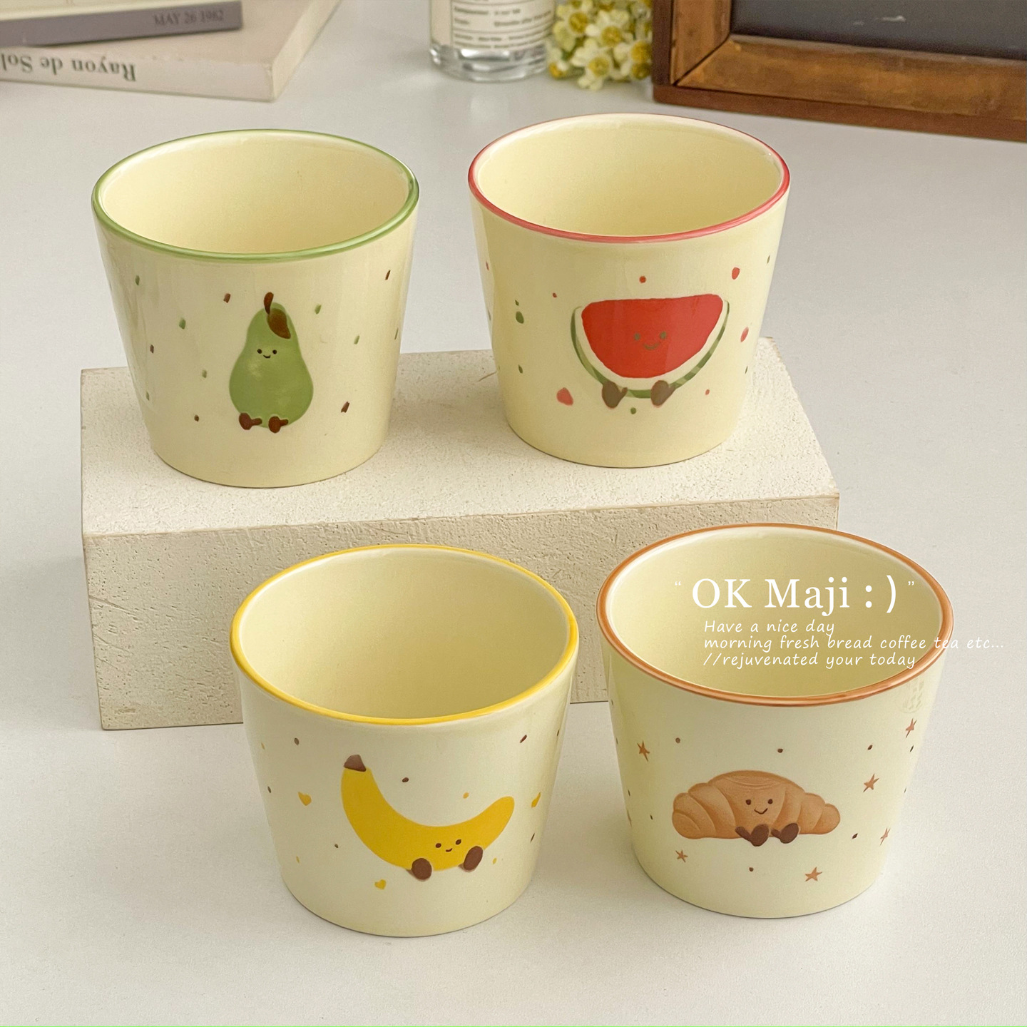 Ceramic Coffee Hand Cup, Beautiful Drinking Cup, Mug for Girls, High-Looking Oatmeal Breakfast Cup, Couple Cup