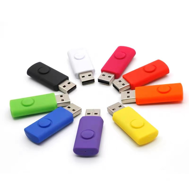 Colorful rotating USB flash disk shell second installation wholesale rotating USB flash disk enterprise advertising exhibition bidding lettering gift