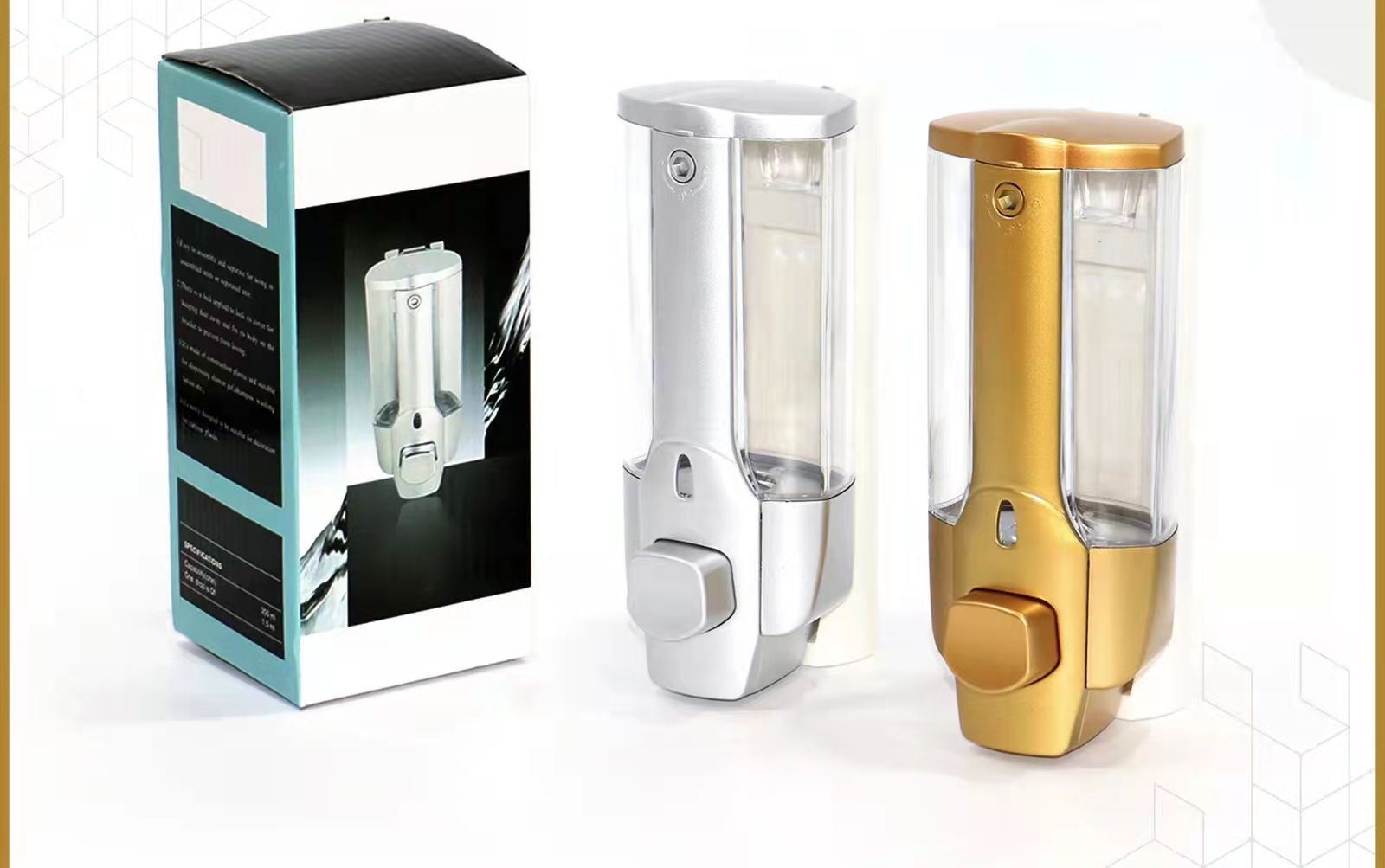 Диспенсер для мыла и шампуня 2-в-1, ручной