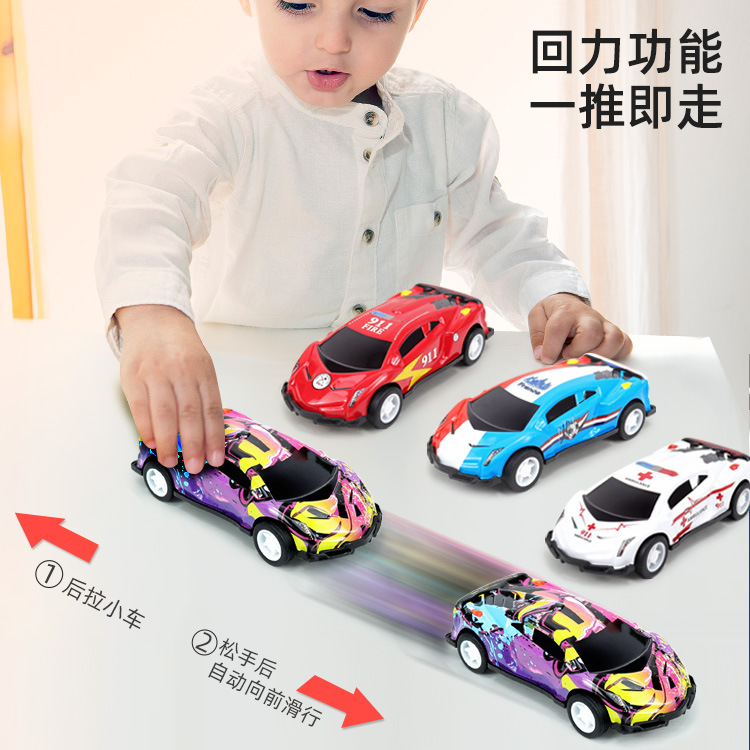 Tiktok 7.5CM metal iron car alloy pull back Toy Car boys and girls model pickup car racing gift