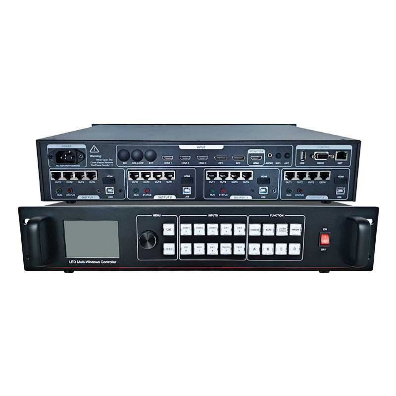 Full Color Screen Video Controller Ex2000-N Supports Nova System 16 Network Port Output Multi-Screen Video Processing