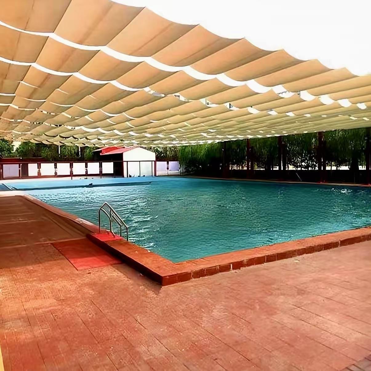 Kindergarten Outdoor Electric Sunshade School Stadium Thermal Insulation Wave Sail Amusement Park Outdoor Polyethylene Sunscreen Net