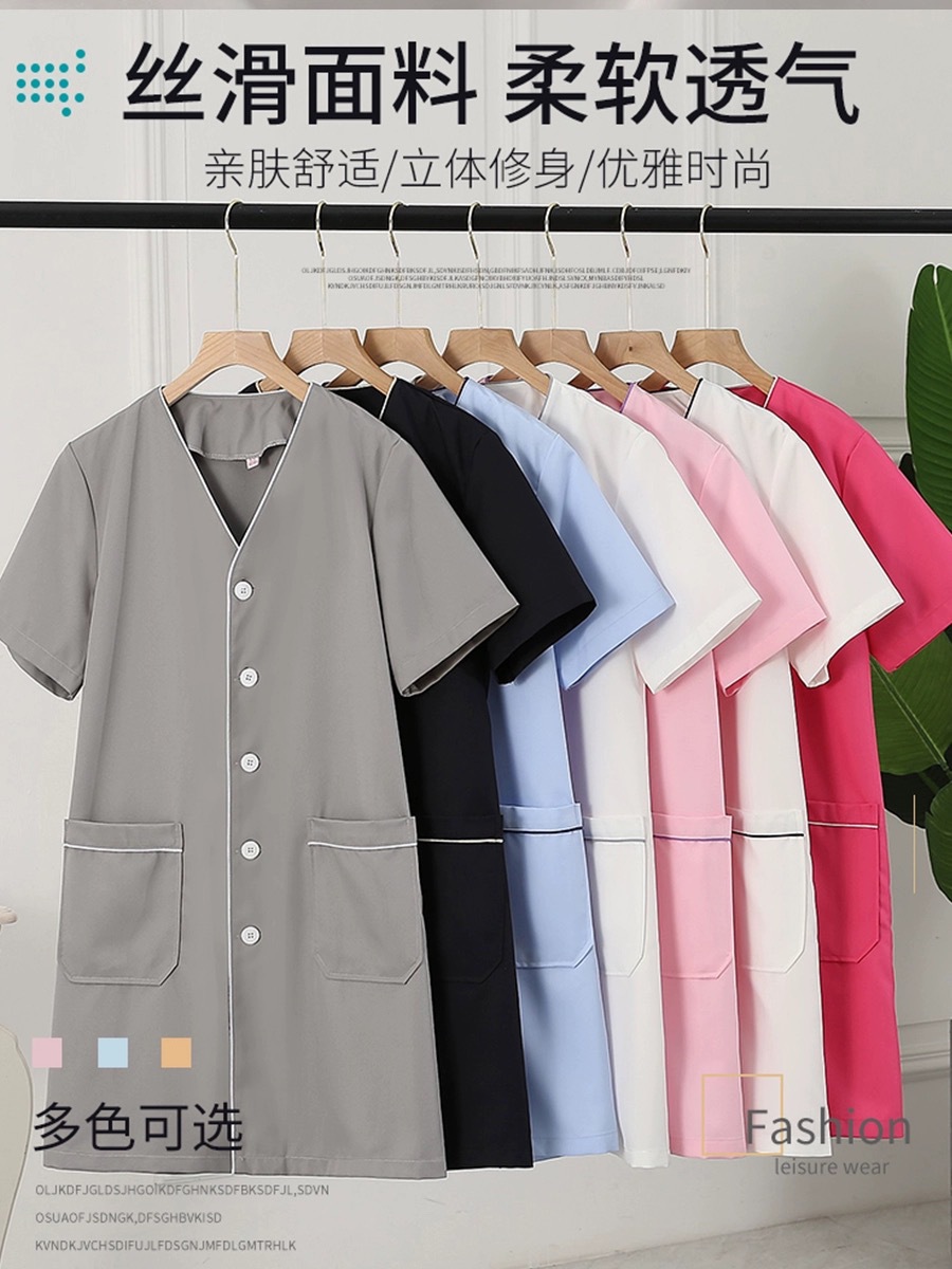 Korean Style Beauty Salon Beautician Tattoo Micro Skin Management Work Clothes Women's High-end New Spring and Summer White Coat