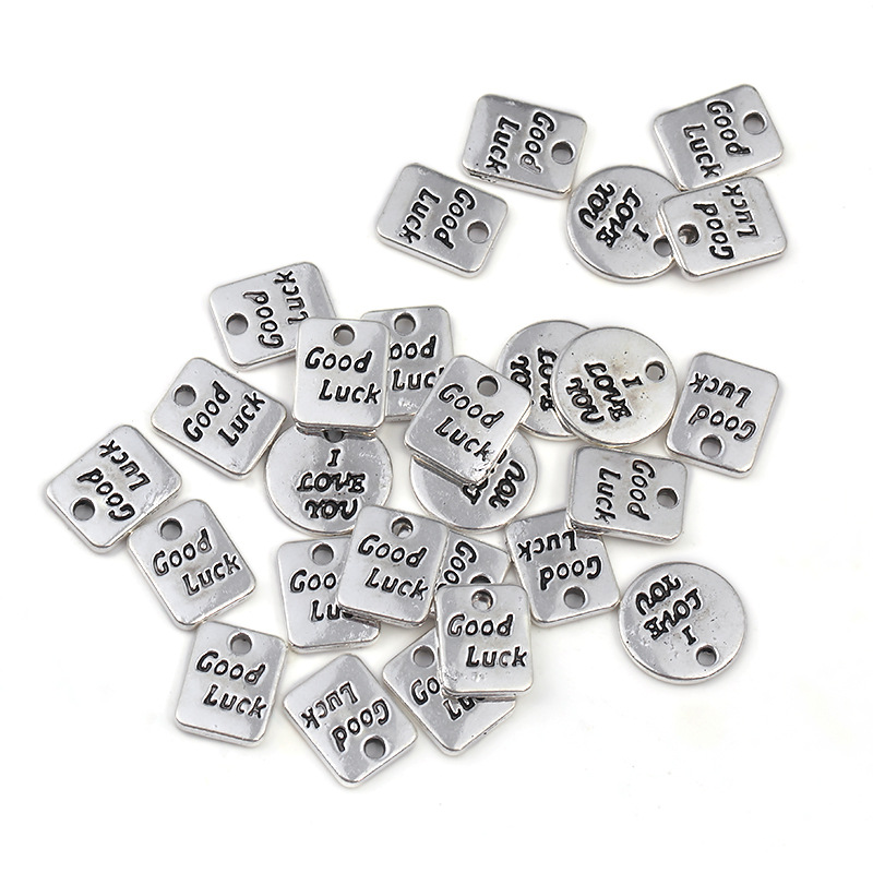 DIY retro alloy accessories English plate pendant handicraft accessories