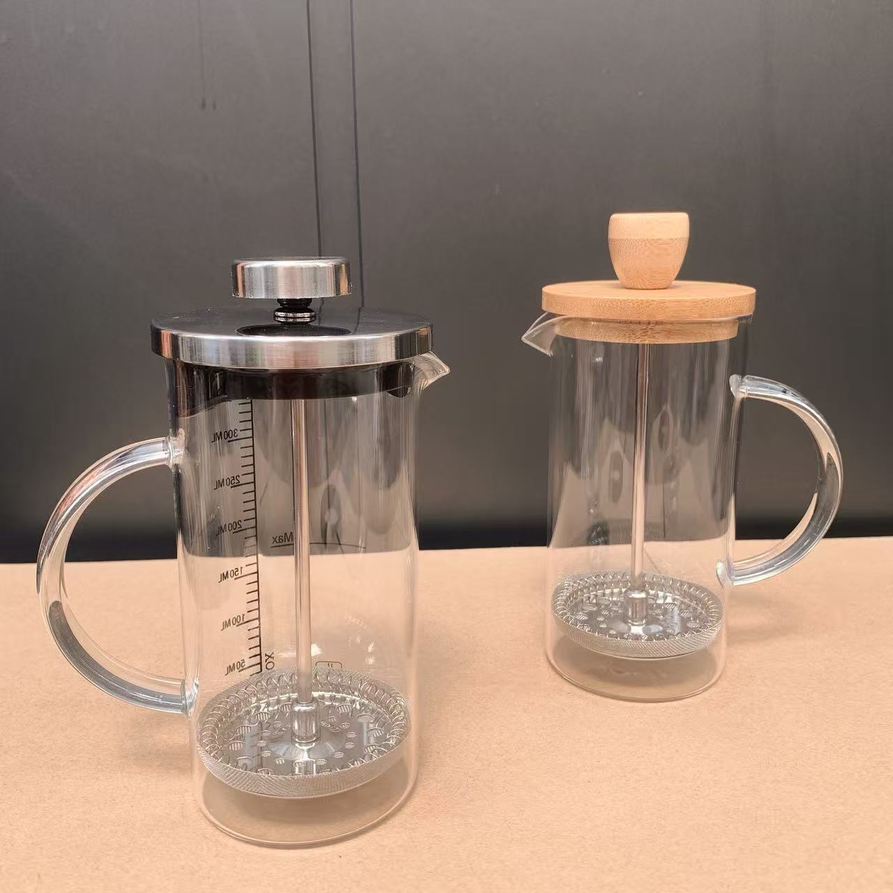 High Borosilicate Glass French Press Coffee Filter Press Set Household Foaming Tea Maker Push-Type Filter Cup