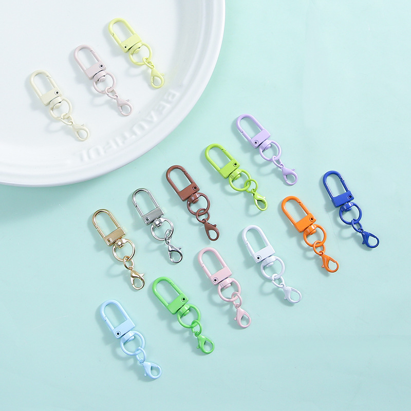 Colorful Revolving Door Buckle Metal Lobster Buckle Painted Open Ring Key Chain Pendant DIY Bag Doll Accessories