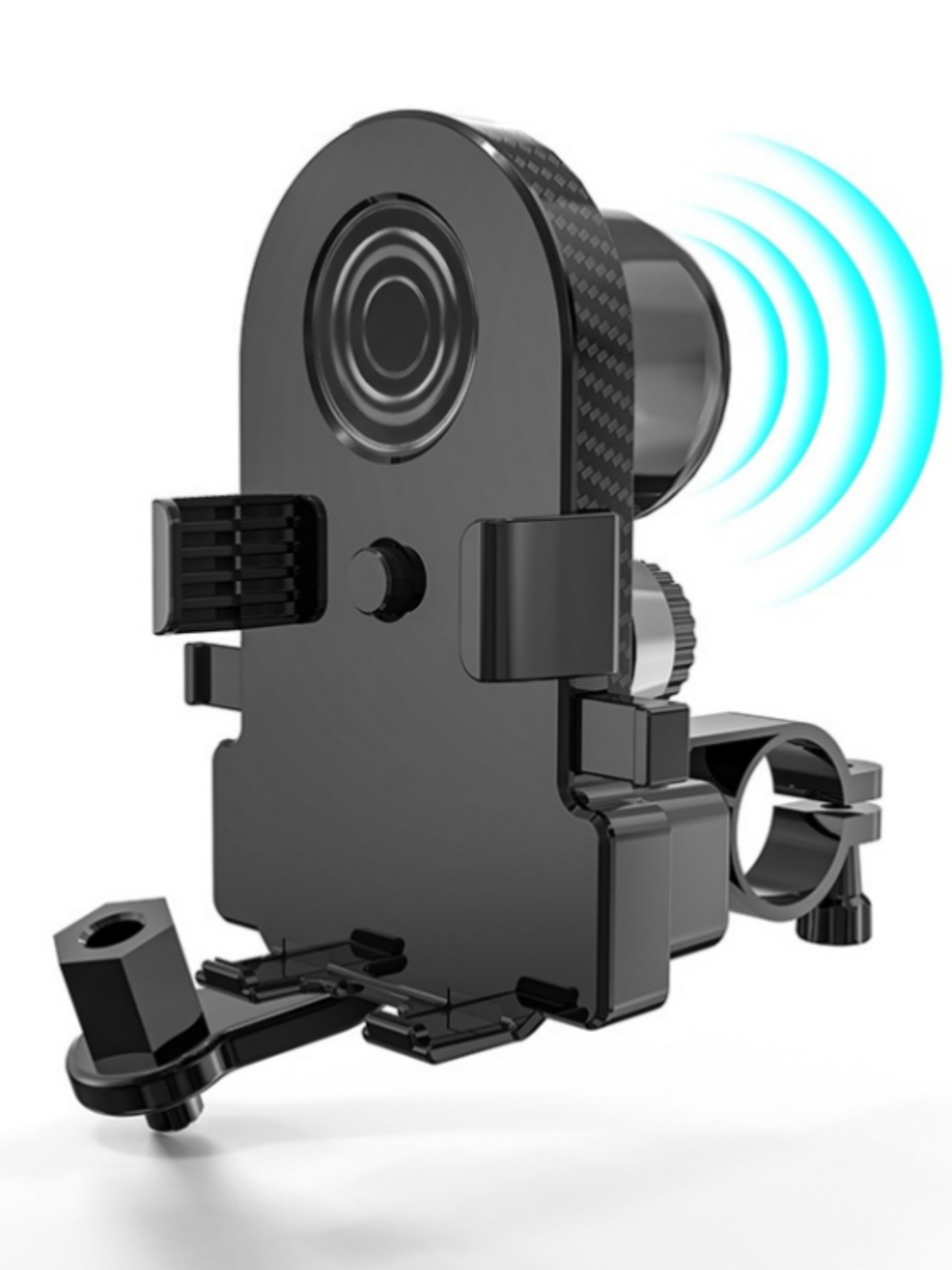 Motorcycle Electric Vehicle Bicycle Mobile Phone Holder Bluetooth Sensor Lock Anti-Shake Stable Navigation Stand Amplifier Holder