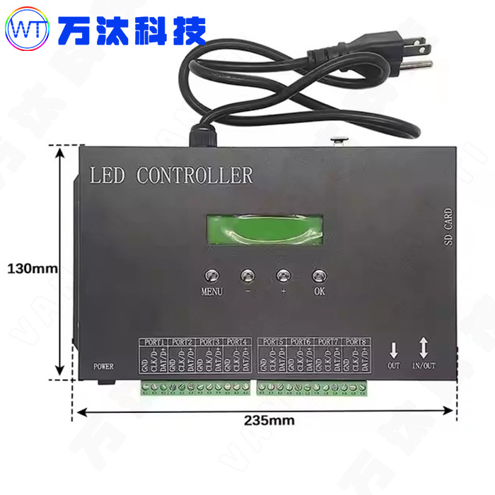 Full-color light band controller H807SA all-in-one machine Sir Mai programmable DMX512 console 8-port stand-alone control